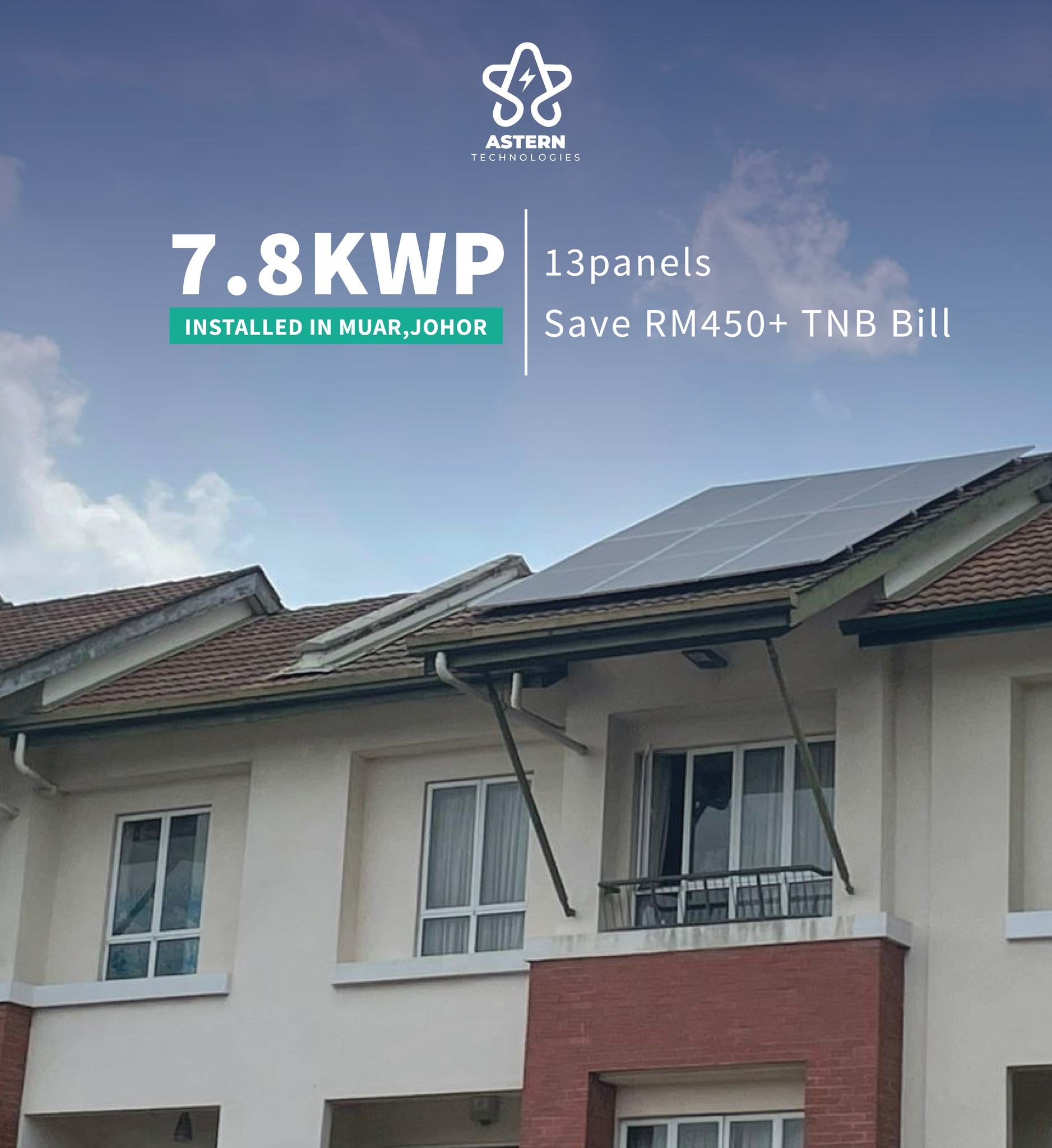 Astern residential solar installation in Malaysia