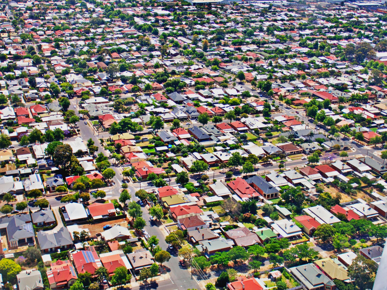Aerial view of Malaysian rooftops ready for ATAP Solar